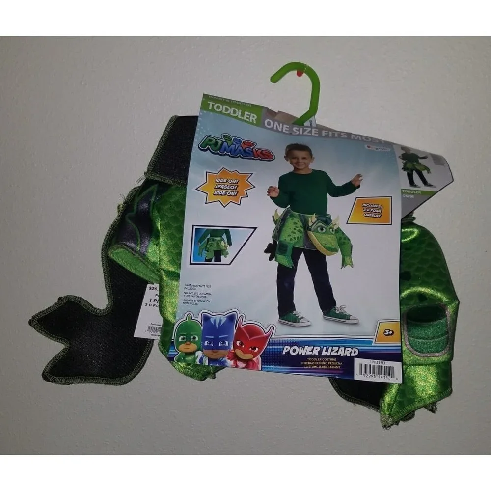 NEW Gekko Power Lizard PJ Masks Green 1-PIECE Halloween Costume Toddler OSFM
